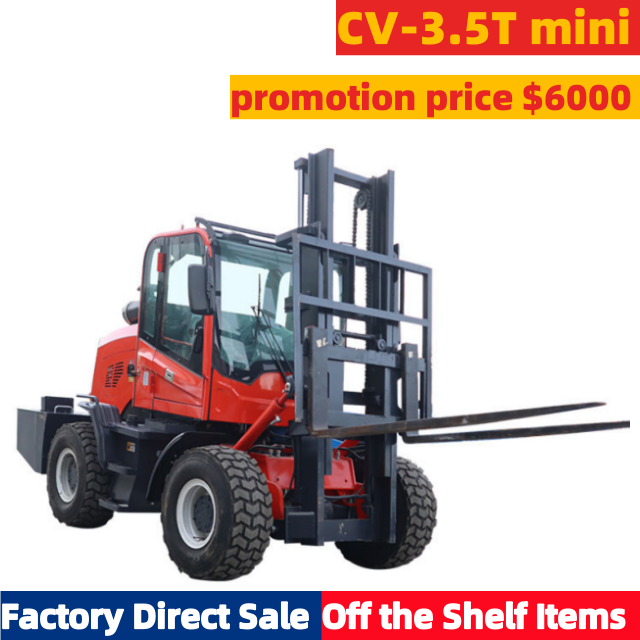 CV-3.5T Mini Forklift Luar Jalan Berkuasa Semua rupa bumi